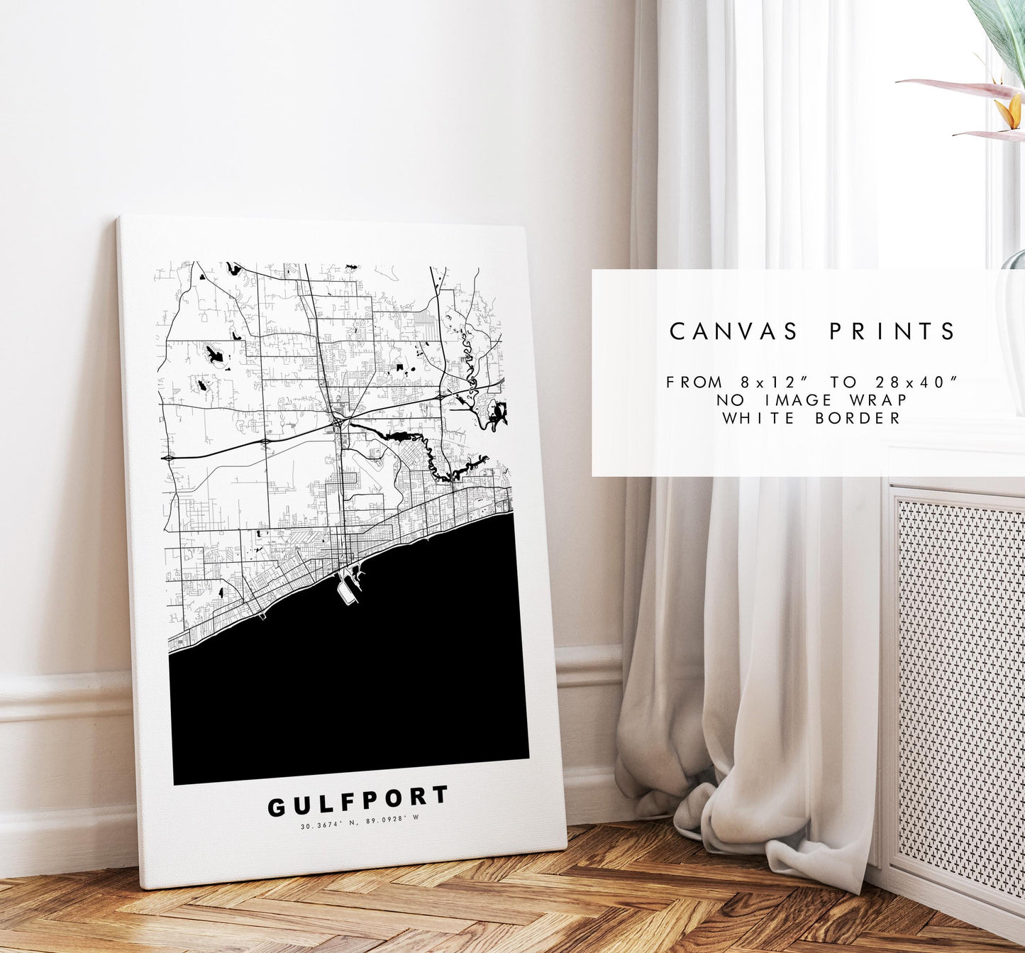 Gulfport Map Print - City Map Poster - Map Art - USA City Maps - Gulfport Print - Gulfport Poster - Minimalist City Map - Mississippi