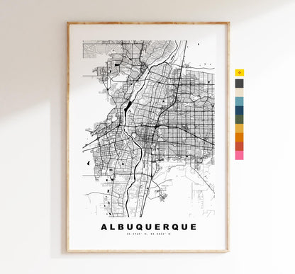 Albuquerque Map Print - City Map Poster - Map Art - USA City Maps - Albuquerque Print -  Poster - Minimalist City Map - New Mexico