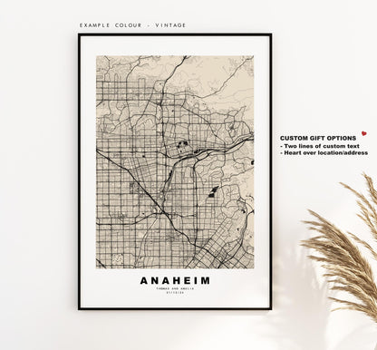 Anaheim Map Print - City Map Poster - Map Art - USA City Maps - Anaheim Print - Anaheim Poster - Minimalist City Map - California