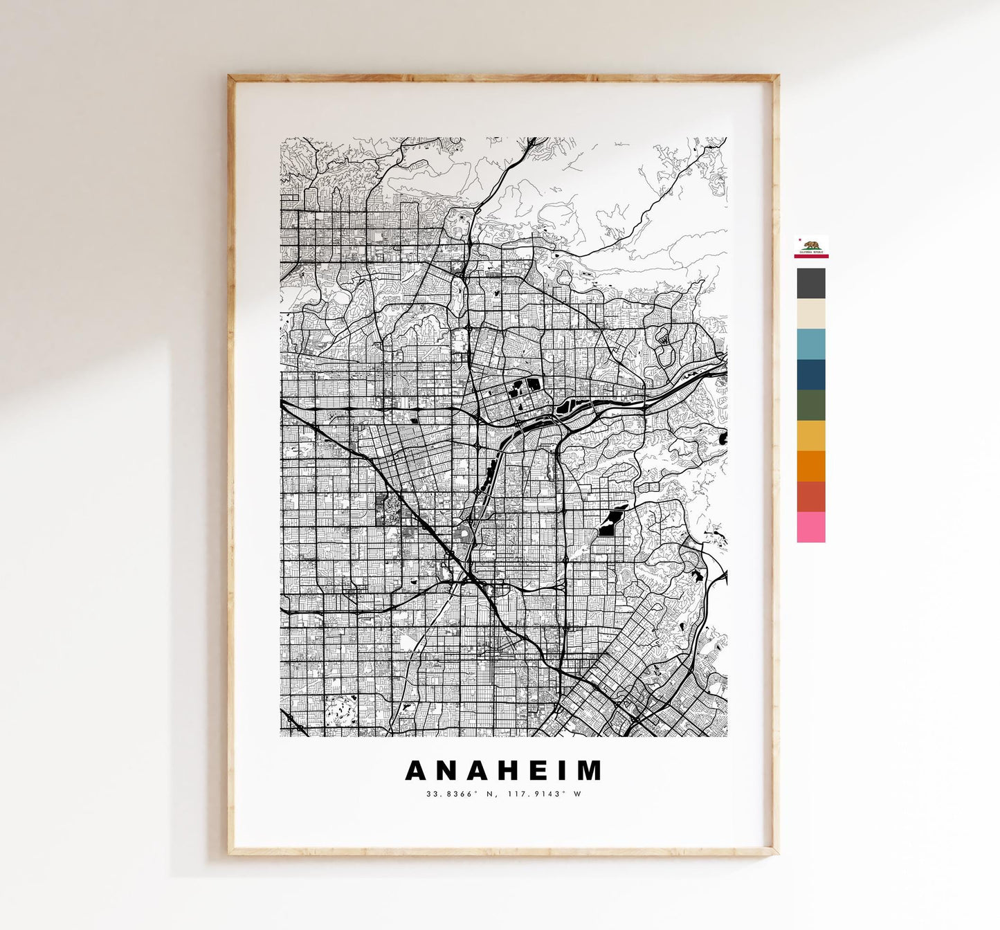 Anaheim Map Print - City Map Poster - Map Art - USA City Maps - Anaheim Print - Anaheim Poster - Minimalist City Map - California