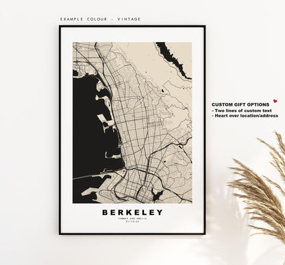 Berkeley Map Print - City Map Poster - Map Art - USA City Maps - Berkeley Print - Berkeley Poster - Minimalist City Map - California