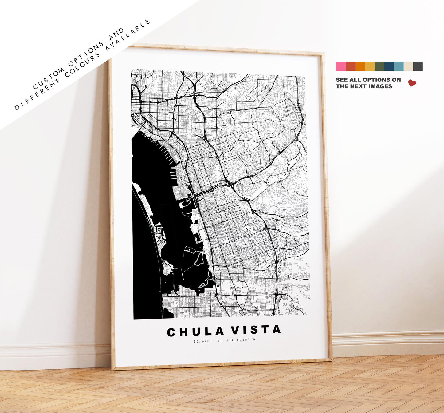 Chula Vista Map Print - City Map Poster - Map Art - USA City Maps - Chula Vista Print - Poster - Minimalist City Map - California