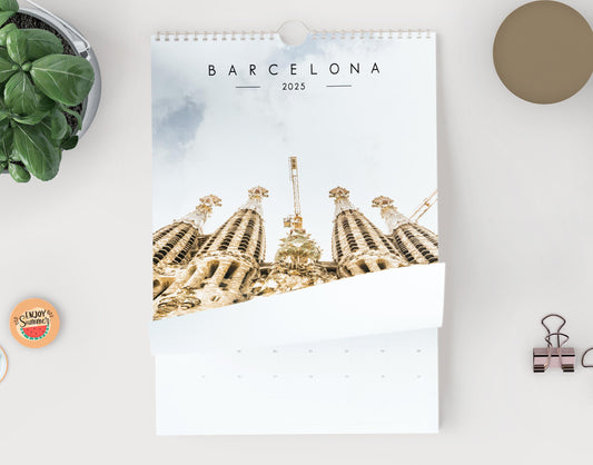 Barcelona 2025 Calendar - A3 or A4 Wall Calendar - 2025 Calendar - Gift - New Year - Barcelona Calendar - Planner - Barcelona Gift