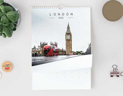 London 2025 Calendar - A3 or A4 Wall Calendar - London - Calendar - New Year - London Gift - 2025 Planner - London Calendar