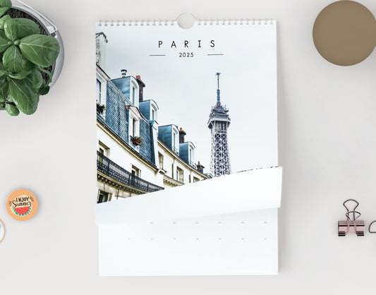 Paris 2025 Wall Calendar - A3 or A4 Wall Calendar - Paris - France - Gift - Calendar - Photography Calendar - Paris Calendar