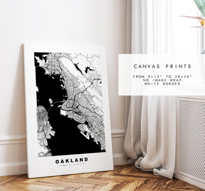 Oakland Map Print - City Map Poster - Map Art - USA City Maps - Oakland Print - Oakland Poster - Minimalist City Map - California