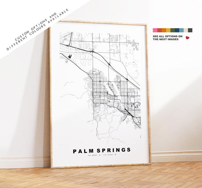 Palm Springs Map Print - City Map Poster - Map Art - USA City Maps - TEST Print - TEST Poster - Minimalist City Map - California