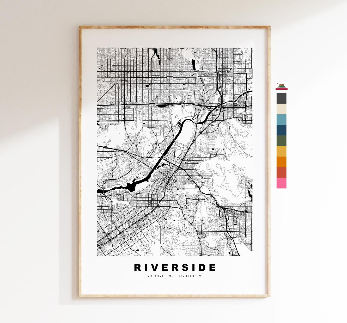 Riverside Map Print - City Map Poster - Map Art - USA City Maps - Riverside Print - Riverside Poster - Minimalist City Map - California