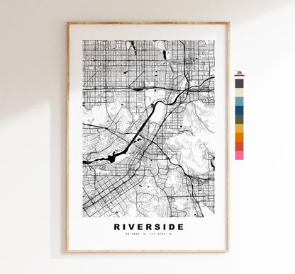 Riverside Map Print - City Map Poster - Map Art - USA City Maps - Riverside Print - Riverside Poster - Minimalist City Map - California