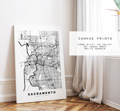 Sacramento Map Print - City Map Poster - Map Art - USA City Maps - Sacramento Print - Sacramento Poster - Minimalist City Map - California