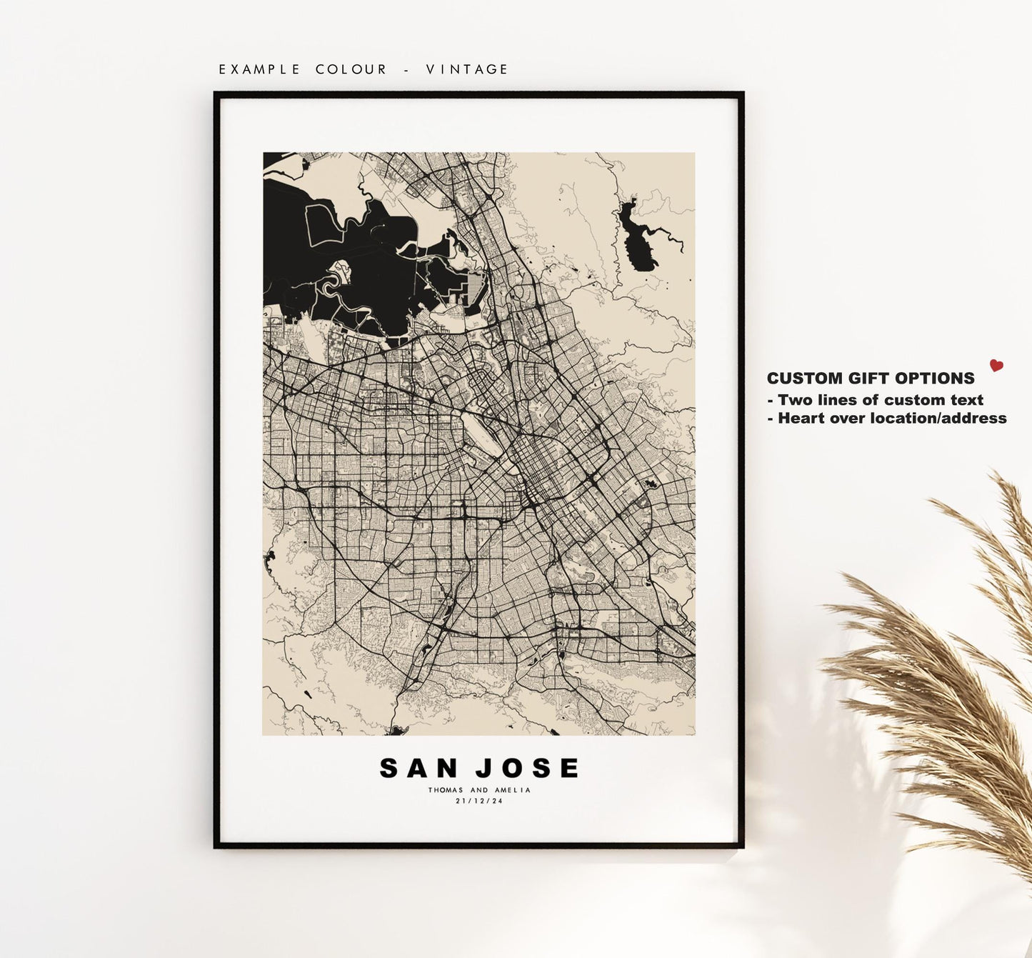 San Jose Map Print - City Map Poster - Map Art - USA City Maps - San Jose Print - San Jose Poster - Minimalist City Map - California