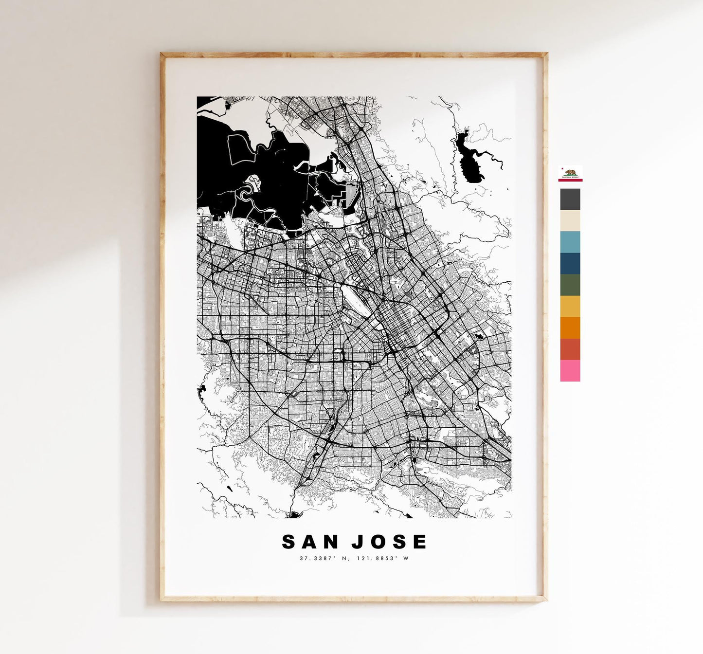 San Jose Map Print - City Map Poster - Map Art - USA City Maps - San Jose Print - San Jose Poster - Minimalist City Map - California