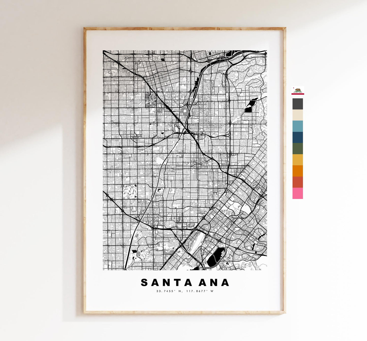 Santa Ana Map Print - City Map Poster - Map Art - USA City Maps - Santa Ana Print - Santa Ana Poster - Minimalist City Map - California