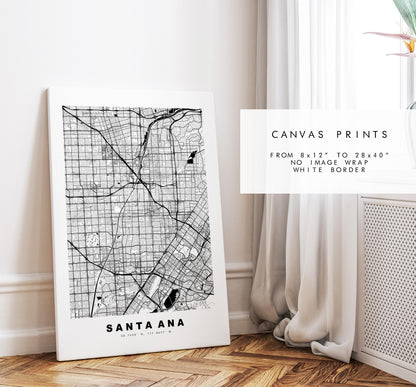 Santa Ana Map Print - City Map Poster - Map Art - USA City Maps - Santa Ana Print - Santa Ana Poster - Minimalist City Map - California