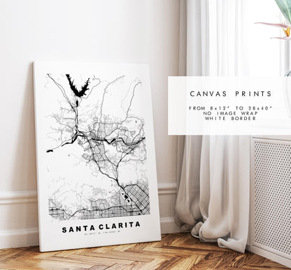 Santa Clarita Map Print - City Map Poster - Map Art - USA City Maps - Santa Clarita Print - Poster - Minimalist City Map - California