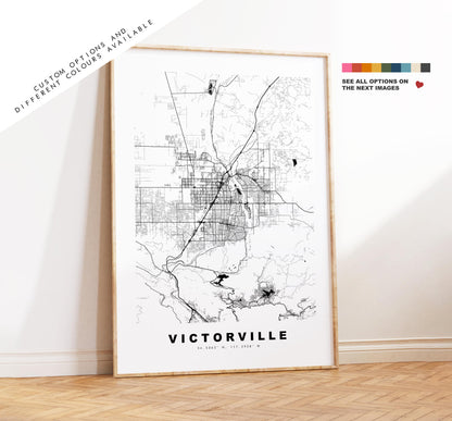 Victorville Map Print - City Map Poster - Map Art - USA City Maps - Victorville Print - Poster - Minimalist City Map - California