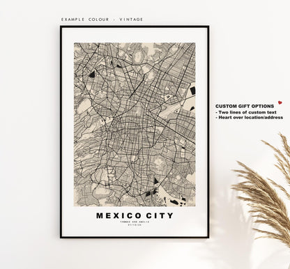 Mexico City Map Print - City Map Poster - Map Art - Map Wall Art - Mexico City Maps - Mexico City Print - Poster - Minimalist City Map