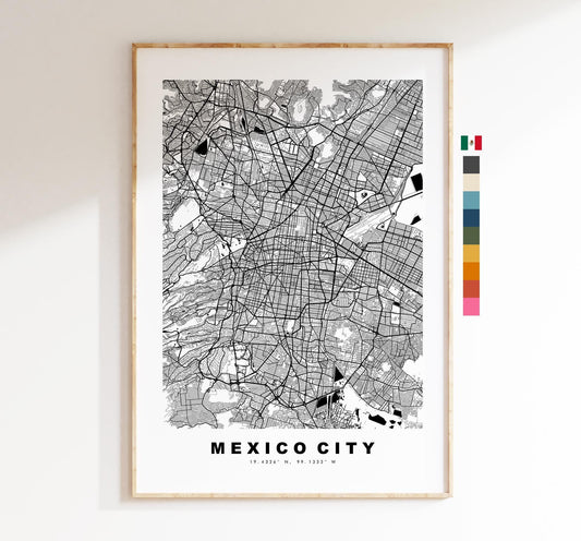 Mexico City Map Print - City Map Poster - Map Art - Map Wall Art - Mexico City Maps - Mexico City Print - Poster - Minimalist City Map