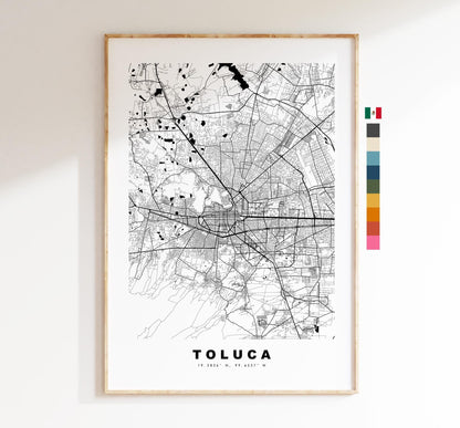 Toluca Map Print - City Map Poster - Map Art - Map Wall Art - Mexico City Maps - Toluca Print - Toluca Poster - Minimalist City Map