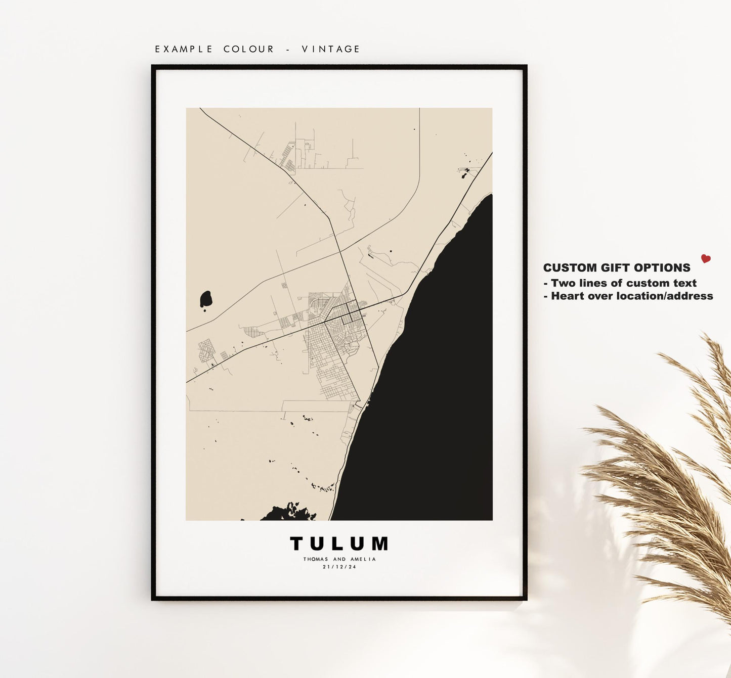 Tulum Map Print - City Map Poster - Map Art - Map Wall Art - Mexico City Maps - Tulum Print - Tulum Poster - Minimalist City Map