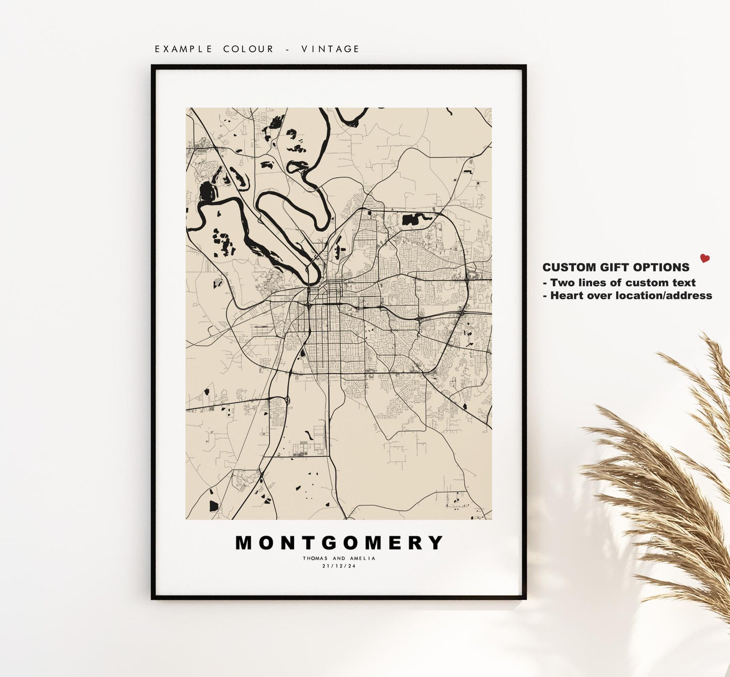 Montgomery Map Print - City Map Poster - Map Art - USA City Maps - Montgomery Print - Montgomery Poster - Minimalist City Map - Alabama