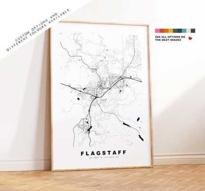 Flagstaff Map Print - City Map Poster - Map Art - USA City Maps - Flagstaff Print - Flagstaff Poster - Minimalist City Map - Arizona