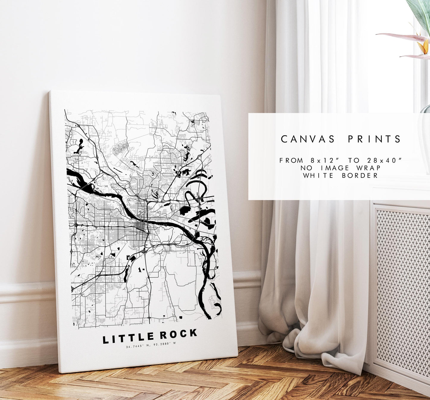 Little Rock Map Print - City Map Poster - Map Art - USA City Maps - Little Rock Print - Little Rock Poster - Minimalist City Map - Arkansas