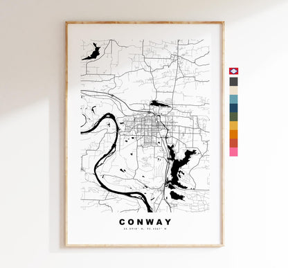 Conway Map Print - City Map Poster - Map Art - USA City Maps - Conway Print - Conway Poster - Minimalist City Map - Arkansas