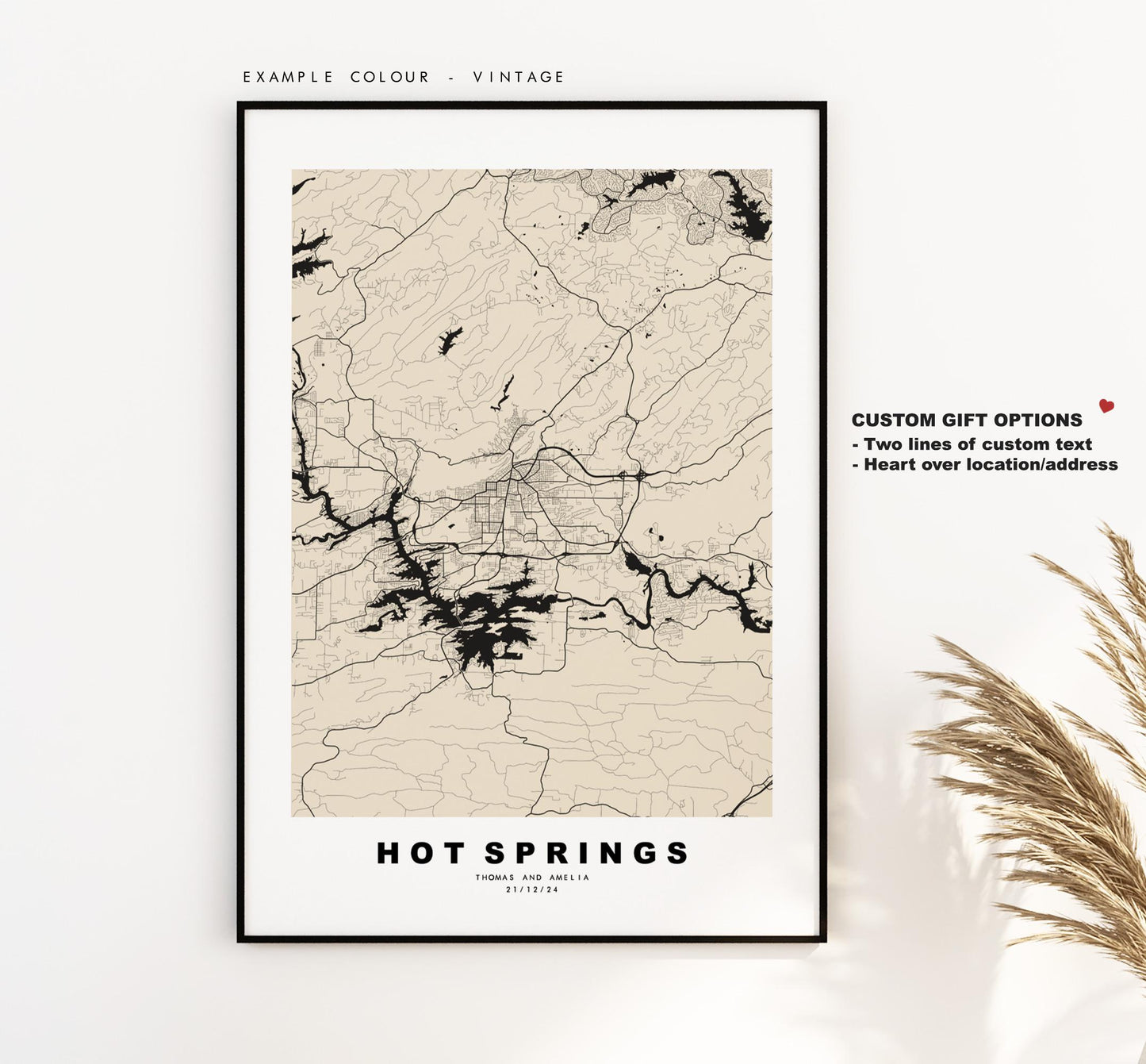 Hot Springs Map Print - City Map Poster - Map Art - USA City Maps - Hot Springs Print - Hot Springs Poster - Minimalist City Map - Arkansas