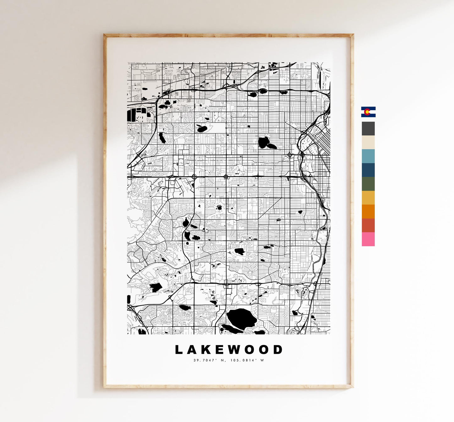 Lakewood Map Print - City Map Poster - Map Art - USA City Maps - Lakewood Print - Lakewood Poster - Minimalist City Map - Colorado