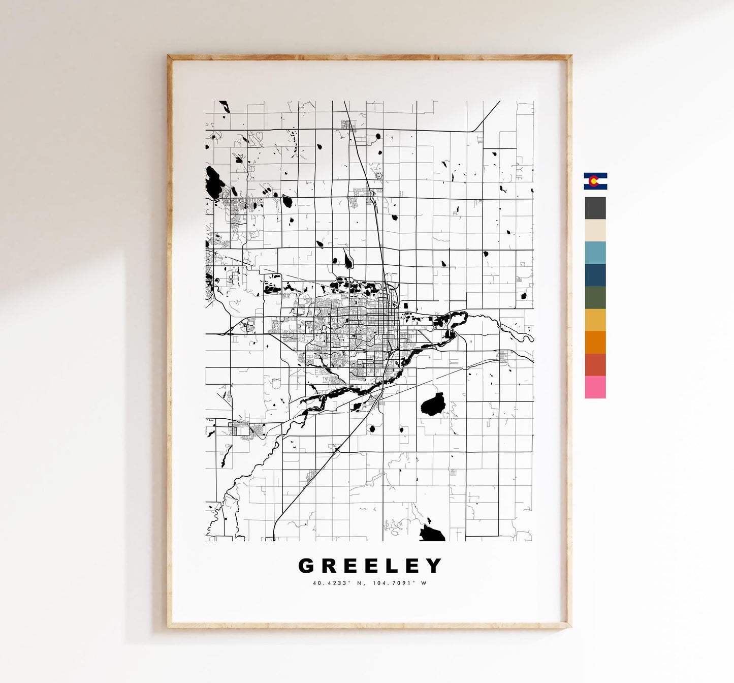 Greeley Map Print - City Map Poster - Map Art - USA City Maps - Greeley Print - Greeley Poster - Minimalist City Map - Colorado