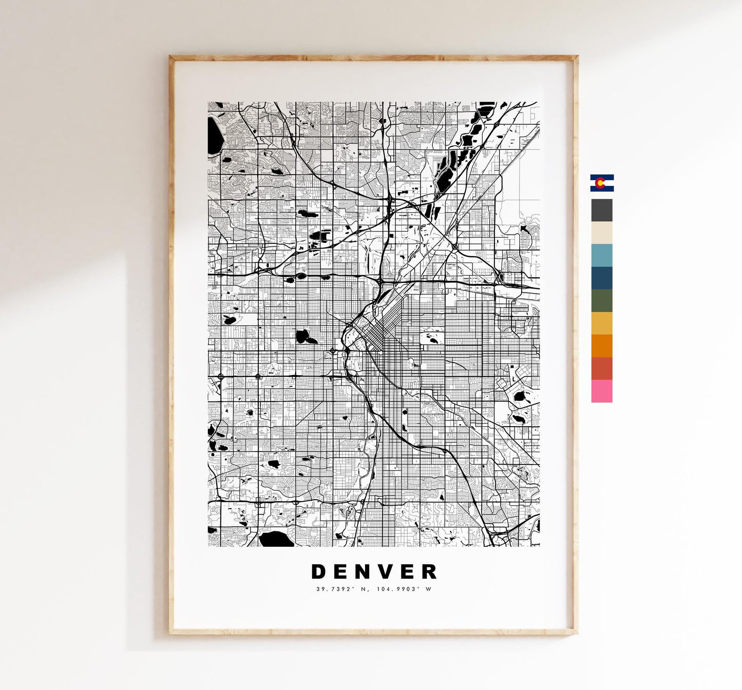 Denver Map Print - City Map Poster - Map Art - USA City Maps - Denver Print - Denver Poster - Minimalist City Map - Colorado