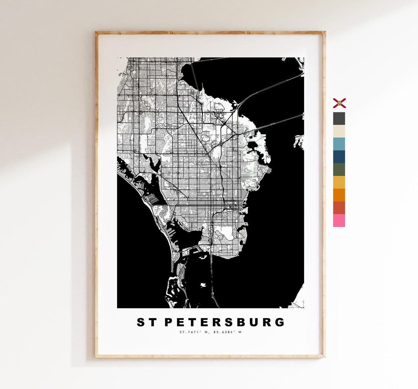 St Petersburg Map Print - City Map Poster - Map Art - USA City Maps - St Petersburg Print - Poster - Minimalist City Map - Florida