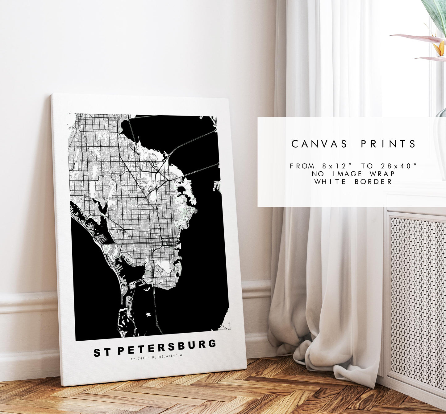 St Petersburg Map Print - City Map Poster - Map Art - USA City Maps - St Petersburg Print - Poster - Minimalist City Map - Florida