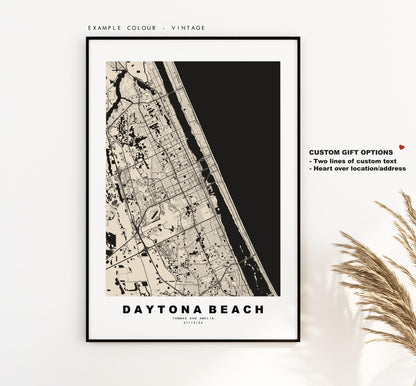 Daytona Beach Map Print - City Map Poster - Map Art - USA City Maps - Daytona Beach Print - Poster - Minimalist City Map - Florida