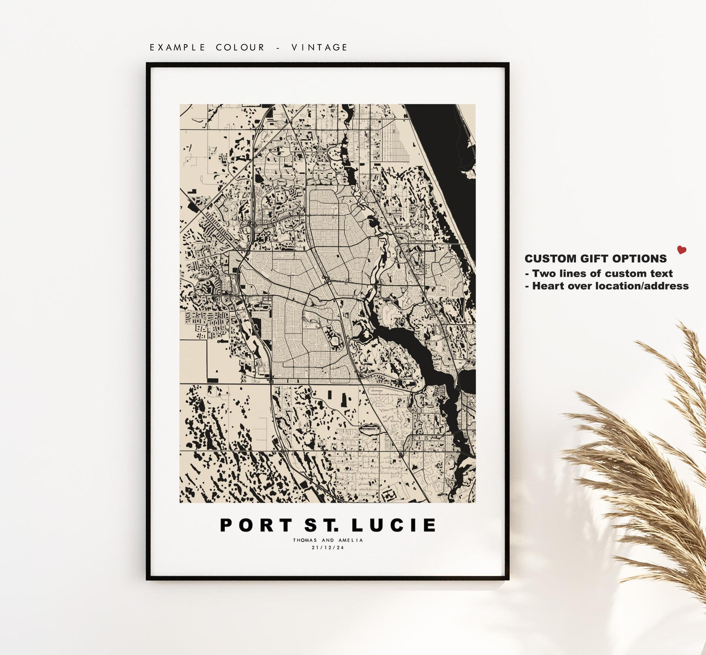 Port St Lucie Map Print - City Map Poster - Map Art - USA City Maps - Port St Lucie Print - Poster - Minimalist City Map - Florida