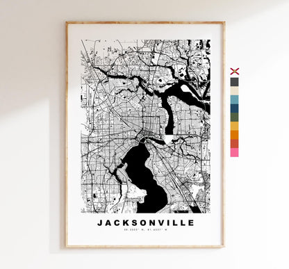 Jacksonville Map Print - City Map Poster - Map Art - USA City Maps - Jacksonville Print - Poster - Minimalist City Map - Florida