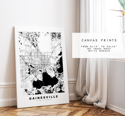 Gainesville Map Print - City Map Poster - Map Art - USA City Maps - Gainesville Print - Gainesville Poster - Minimalist City Map - Florida