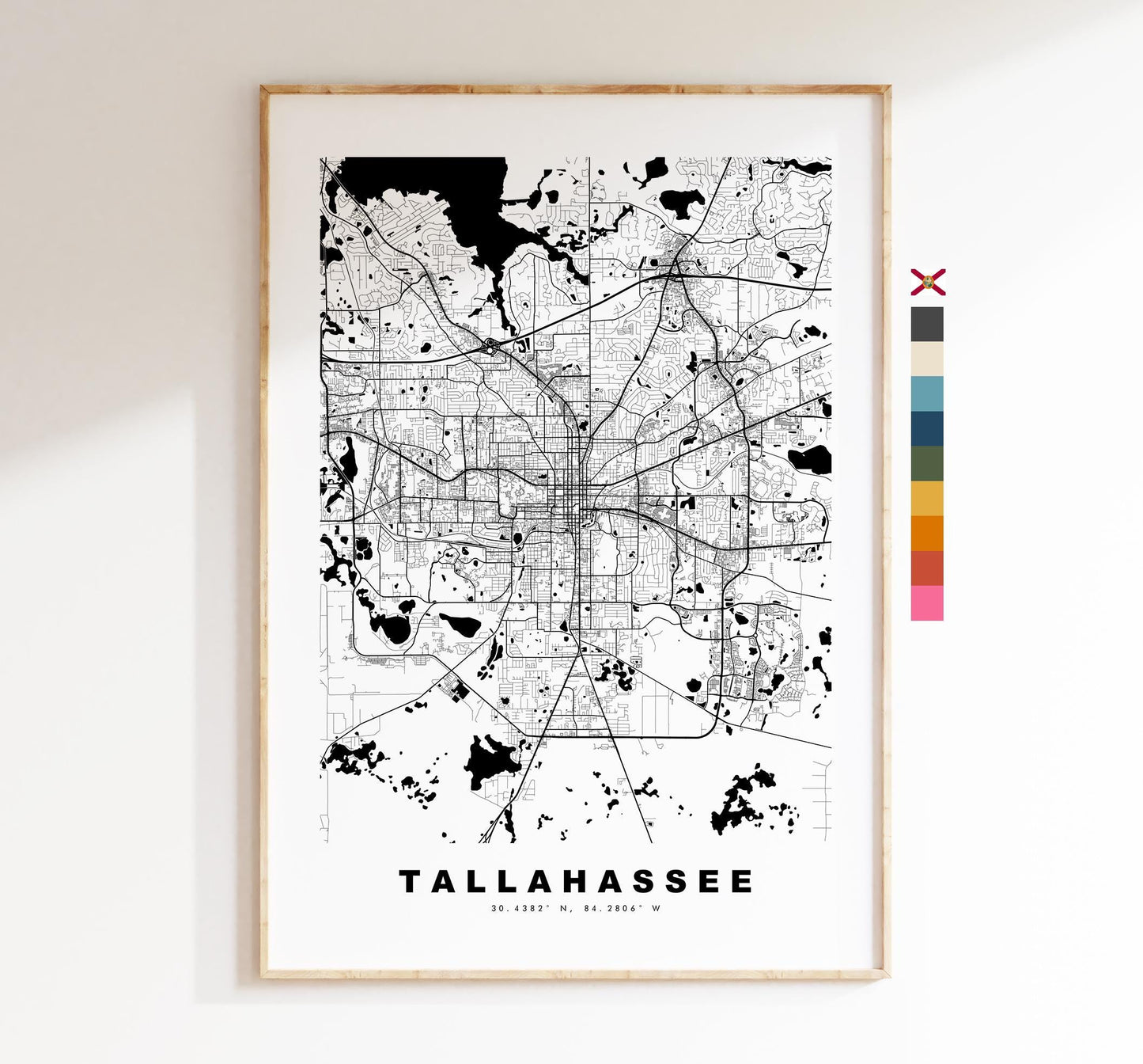 Tallahassee Map Print - City Map Poster - Map Art - USA City Maps - Tallahassee Print - Poster - Minimalist City Map - Florida