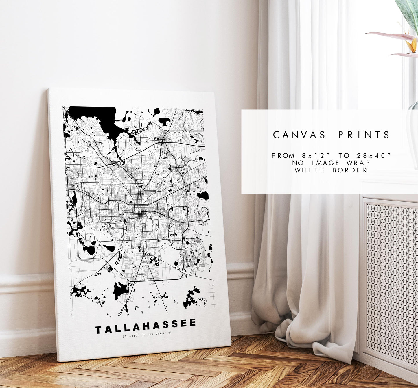 Tallahassee Map Print - City Map Poster - Map Art - USA City Maps - Tallahassee Print - Poster - Minimalist City Map - Florida