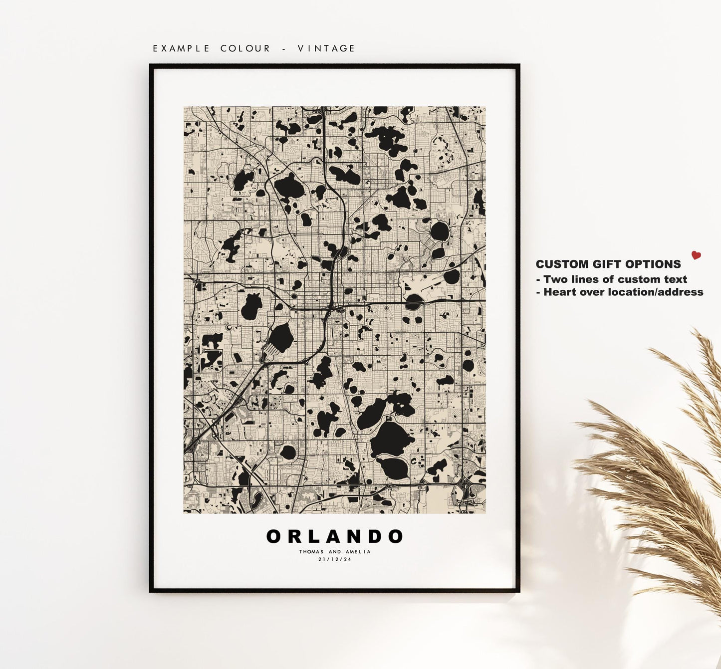 Orlando Map Print - City Map Poster - Map Art - USA City Maps - Orlando Print - Orlando Poster - Minimalist City Map - Florida