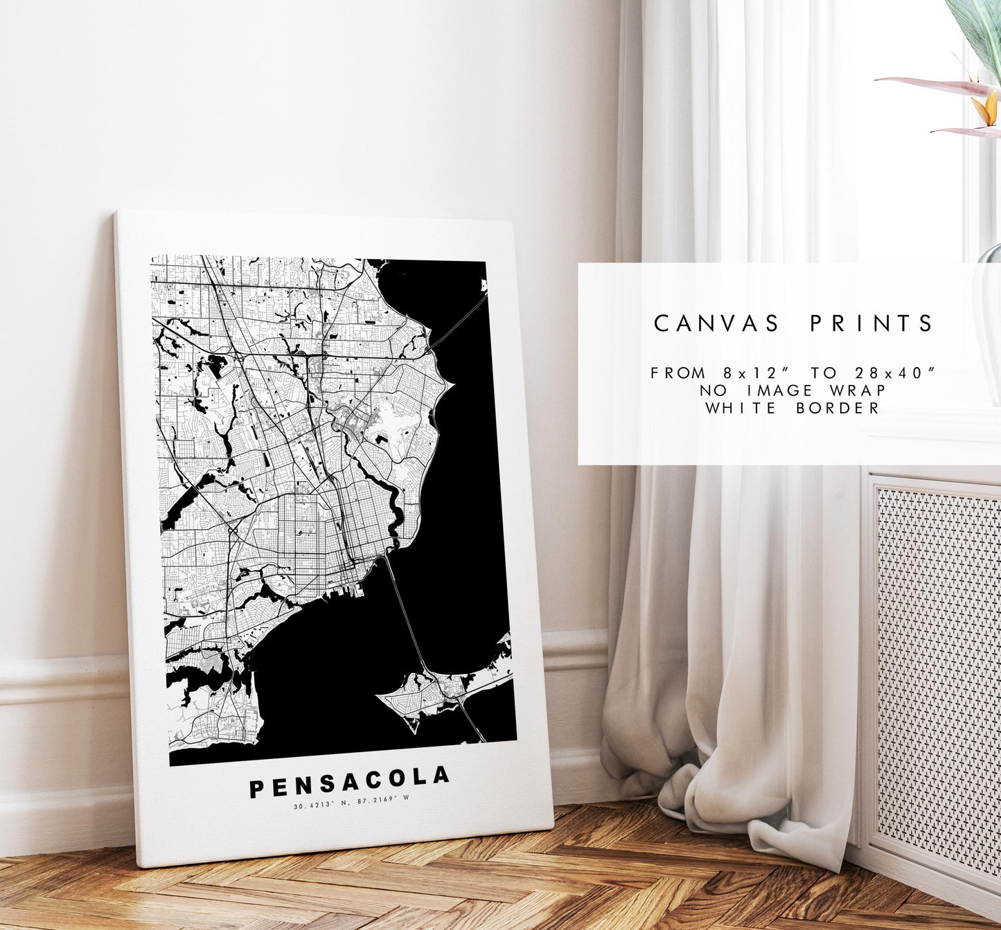 Pensacola Map Print - City Map Poster - Map Art - USA City Maps - Pensacola Print - Pensacola Poster - Minimalist City Map - Florida