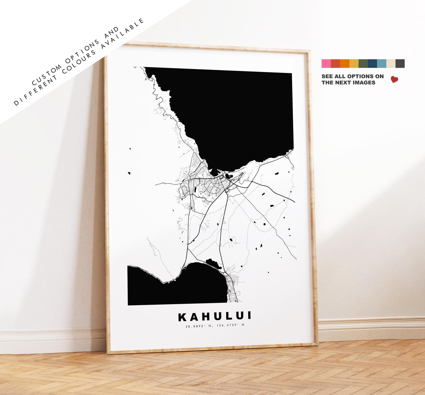 Kahului Map Print - City Map Poster - Map Art - USA City Maps - Kahului Print - Kahului Poster - Minimalist City Map - Hawaii