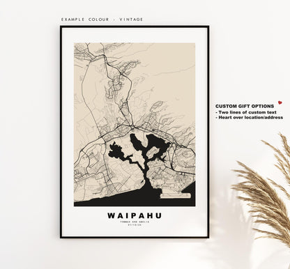 Waipahu Map Print - City Map Poster - Map Art - USA City Maps - Waipahu Print - Waipahu Poster - Minimalist City Map - Hawaii