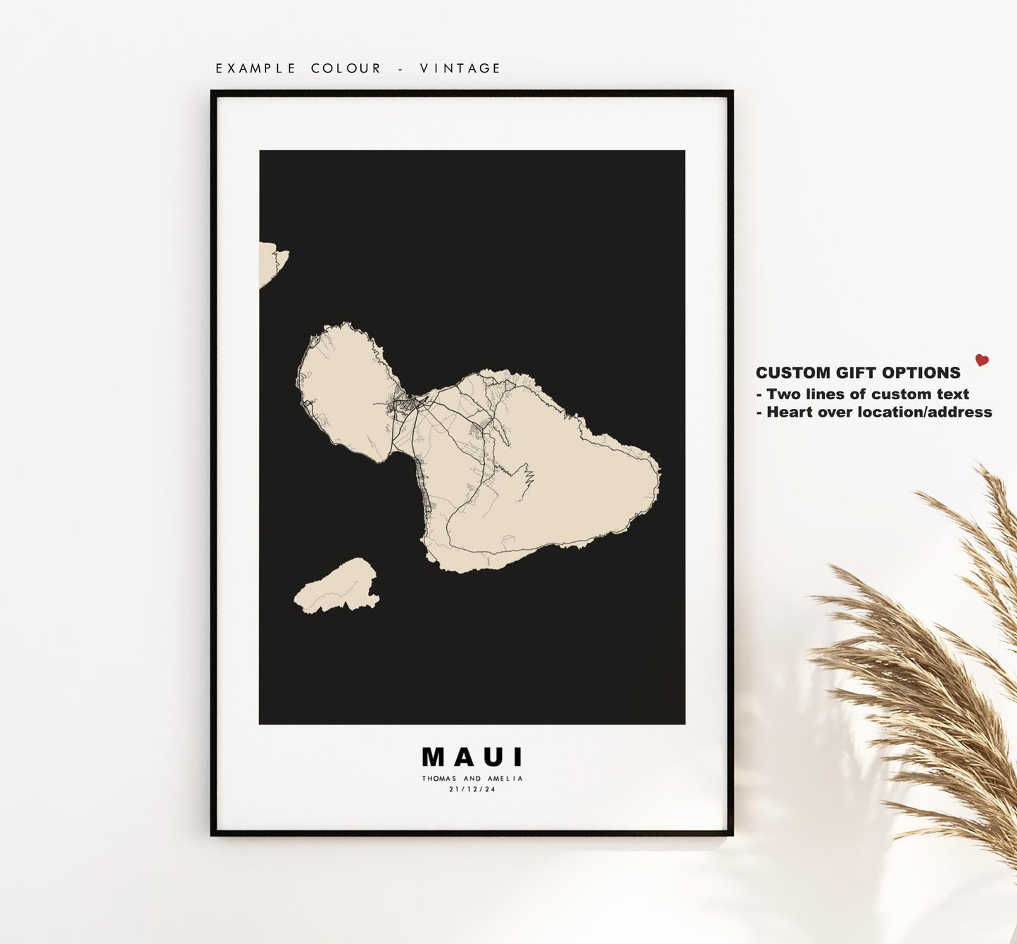 Maui Island Map Print - Map Poster - Map Art - USA City Maps - Maui Print - Maui Poster - Minimalist Island Map - Hawaii