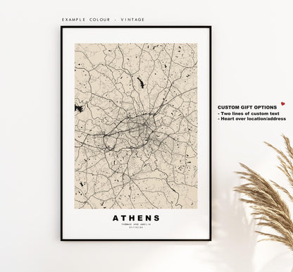 Athens Map Print (Georgia USA) - City Map Poster - Map Art - USA City Maps -  Print - Poster - Minimalist City Map - Georgia