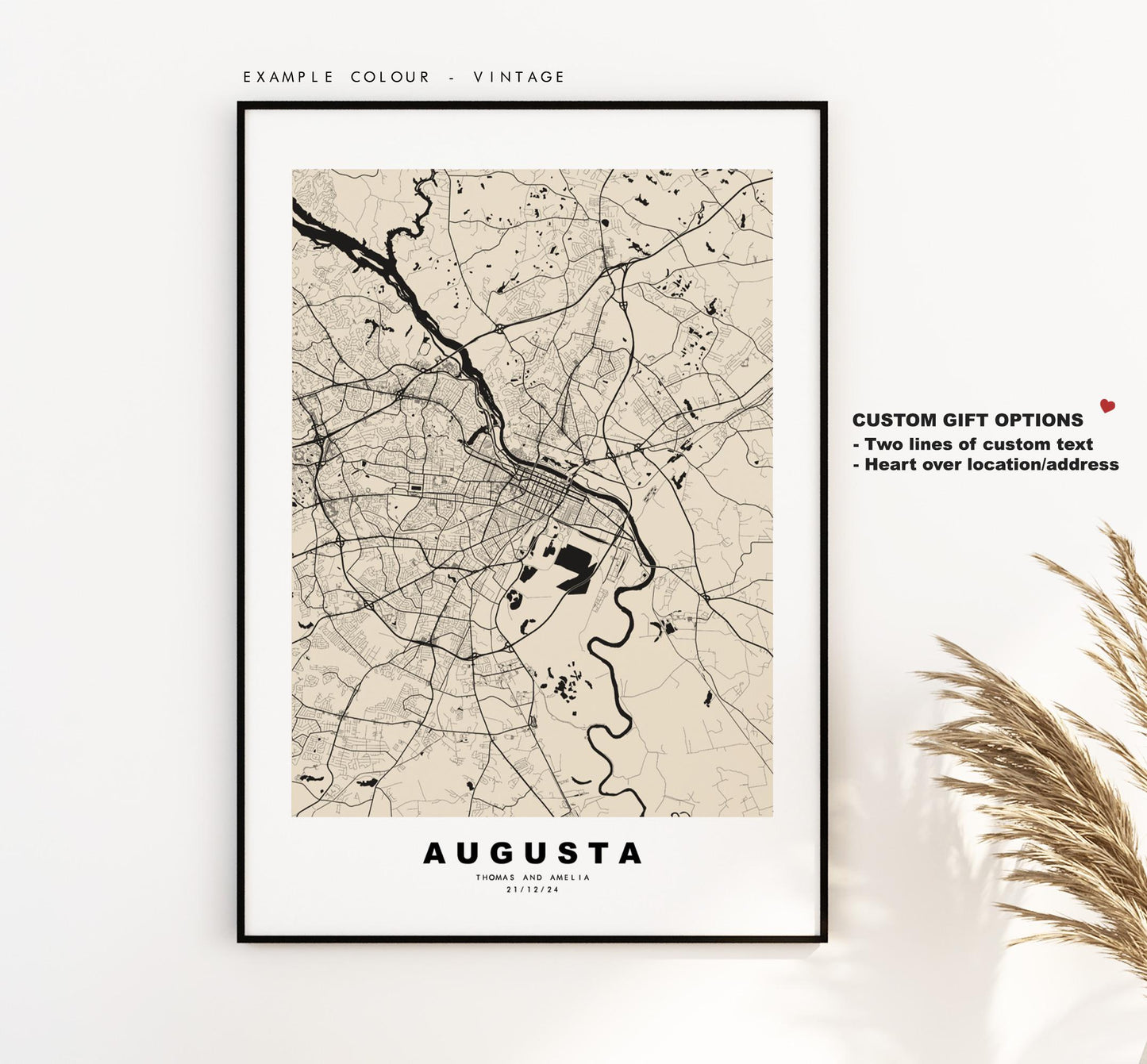 Augusta Map Print - City Map Poster - Map Art - USA City Maps - Augusta Print - Augusta Poster - Minimalist City Map - Georgia