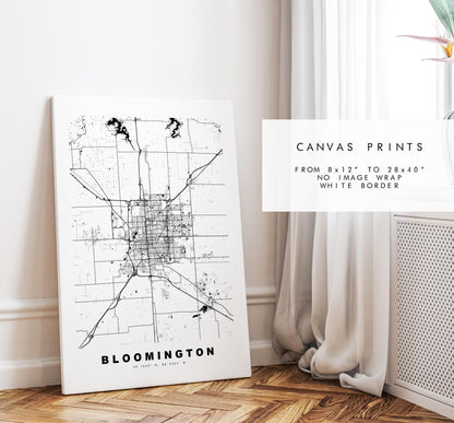 Bloomington Map Print (Illinois) - City Map Poster - Map Art - USA City Maps - Bloomington Print - Poster - Minimalist City Map - Illinois