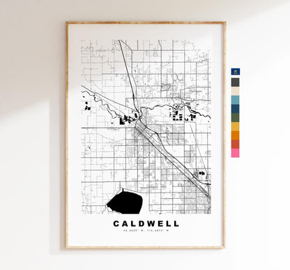 Caldwell Map Print - City Map Poster - Map Art - USA City Maps - Caldwell Print - Caldwell Poster - Minimalist City Map - Idaho