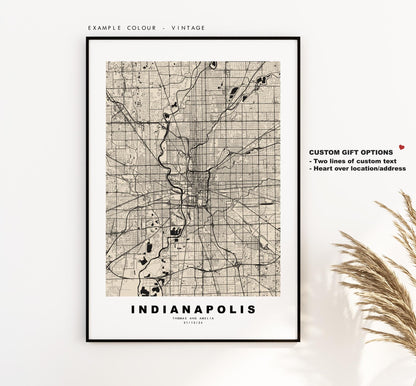 Indianapolis Map Print - City Map Poster - Map Art - USA City Maps - Indianapolis Print - Poster - Minimalist City Map - Indiana